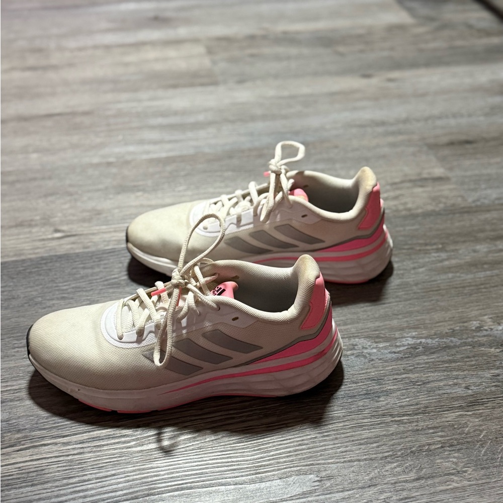 Adidas Women's Cream and Pink Athletic Shoes